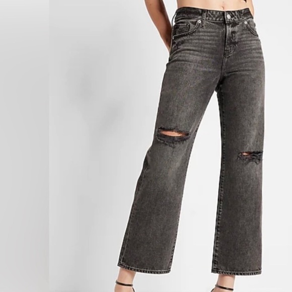 EXPRESS NWT Distressed Denim Black Jeans - Picture 7 of 7